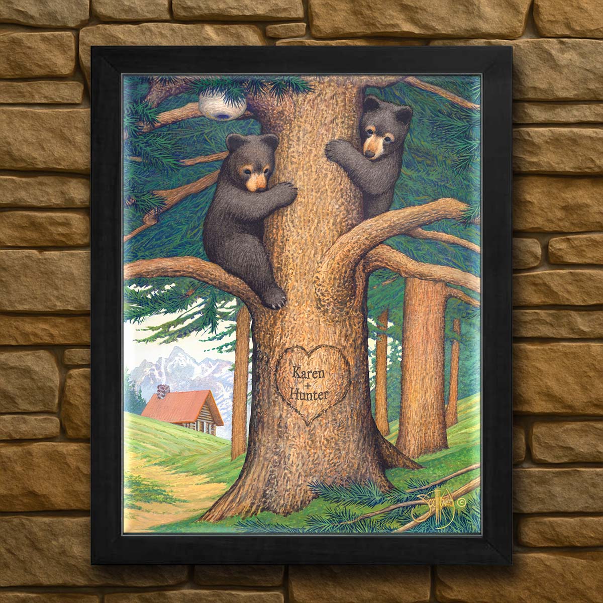 Hiding Bears Personalized Wall Art