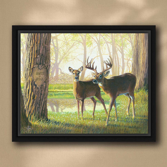 Whitetails Duo Personalized Wall Art