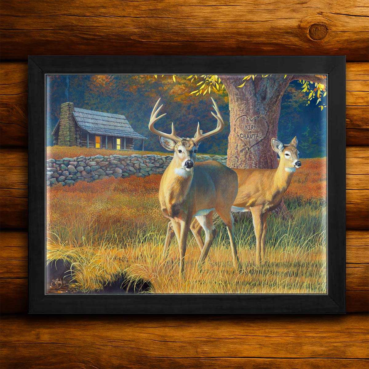 Wide Awake Whitetail Deer Personalized Wall Art