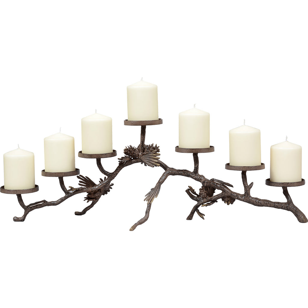 Metal Pinecone Candelabra