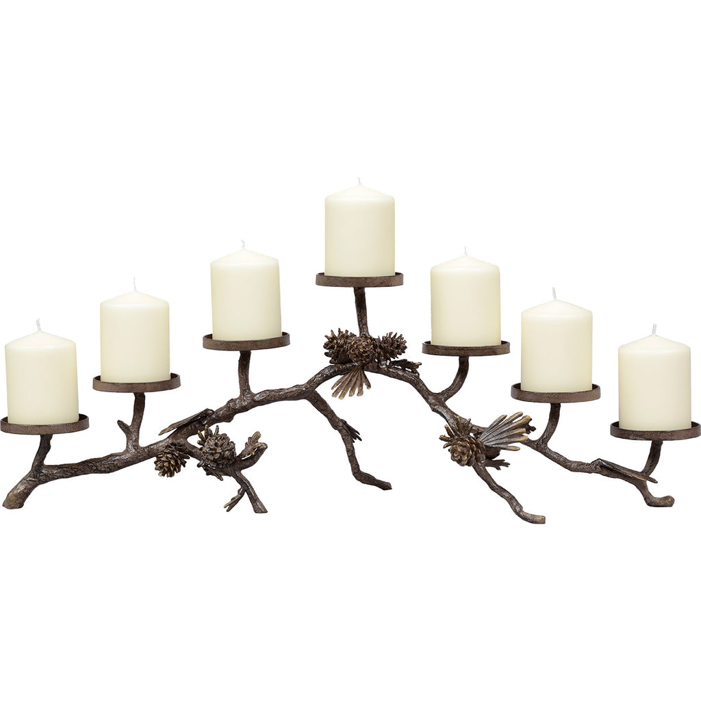 Metal Pinecone Candelabra