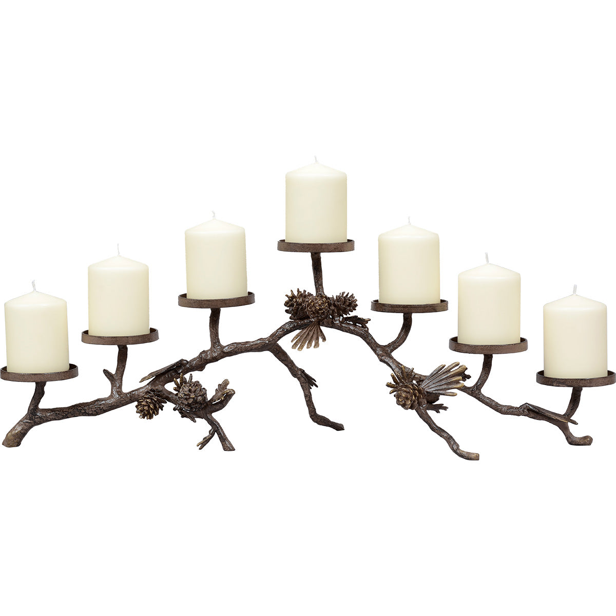 Metal Pinecone Candelabra