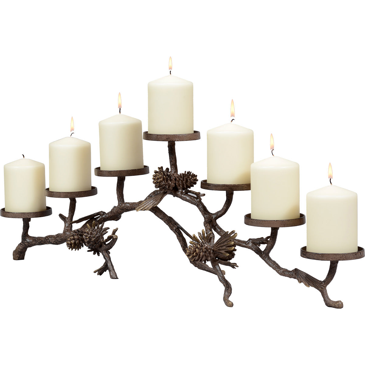 Metal Pinecone Candelabra