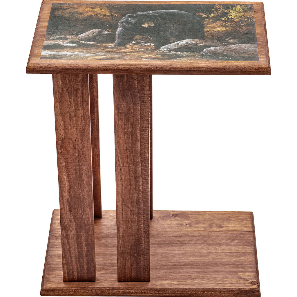 Black Bear Wood Side Table