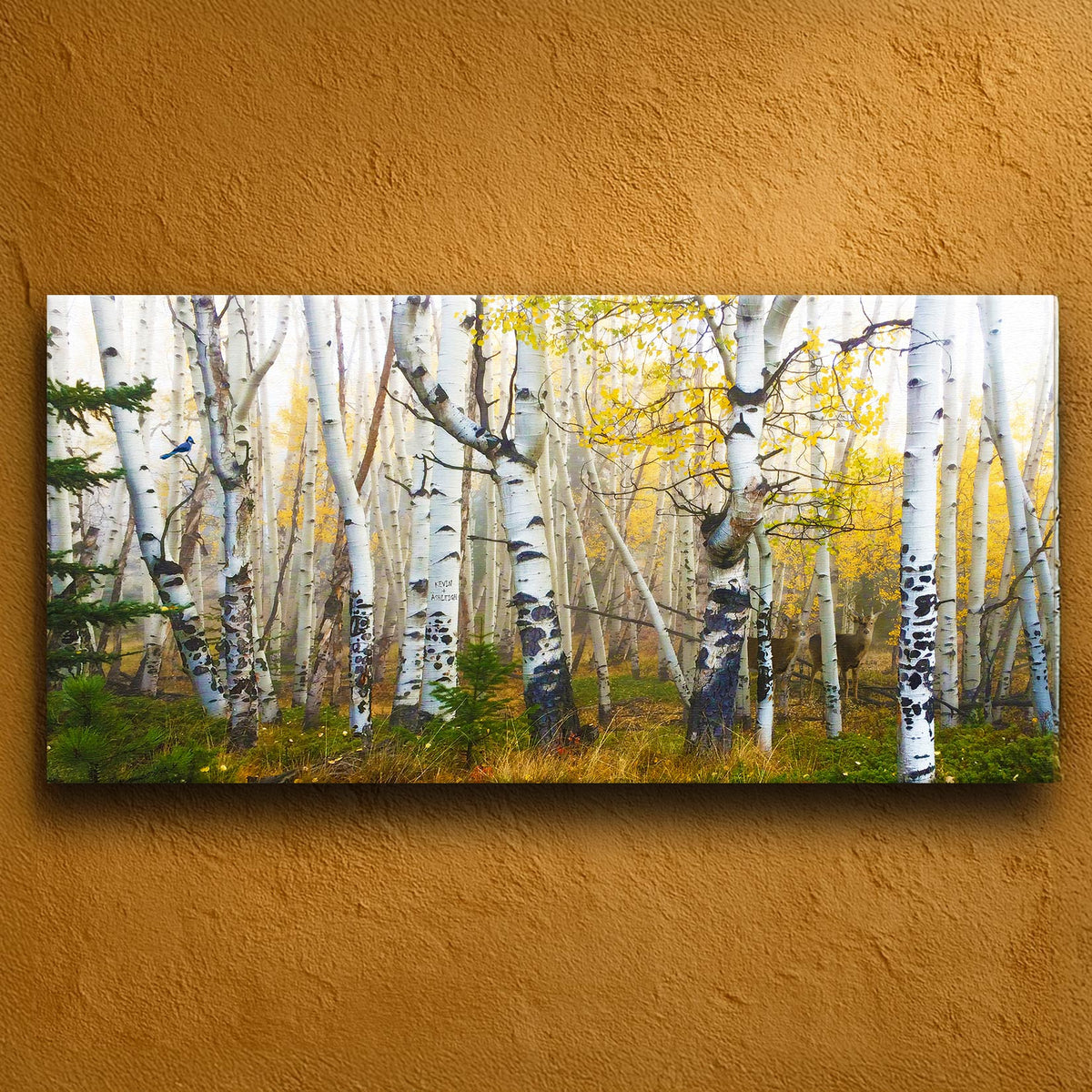 Morning Birch Grove Personalized Stretched Canvas