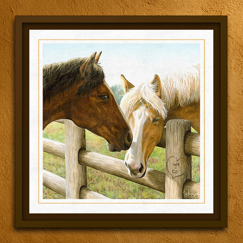 Hitched Personalized Horse Framed Canvas - Small