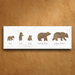 Personalized Bear Family Stretched Canvas - Large