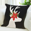 Floral Reindeer Accent Pillow