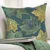 Falling Leaves Square Accent Pillow - Green