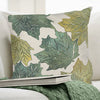 Falling Leaves Square Accent Pillow - White