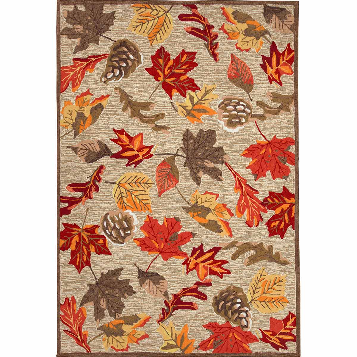 Fall Leaves Tan Indoor/Outdoor Rug - 4 x 6