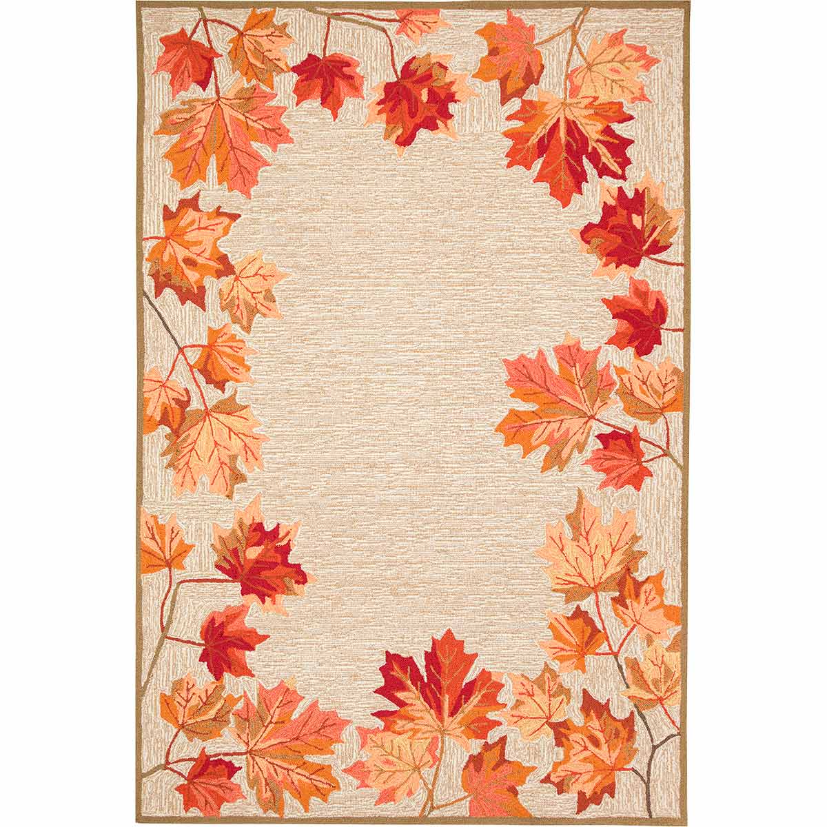 Autumn Leaves Tan Indoor/Outdoor Rug - 5 x 8