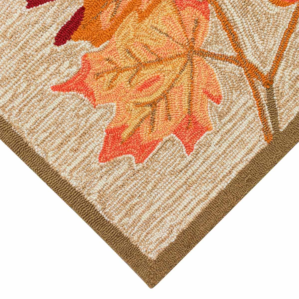 Autumn Leaves Tan Indoor/Outdoor Rug - 5 x 8