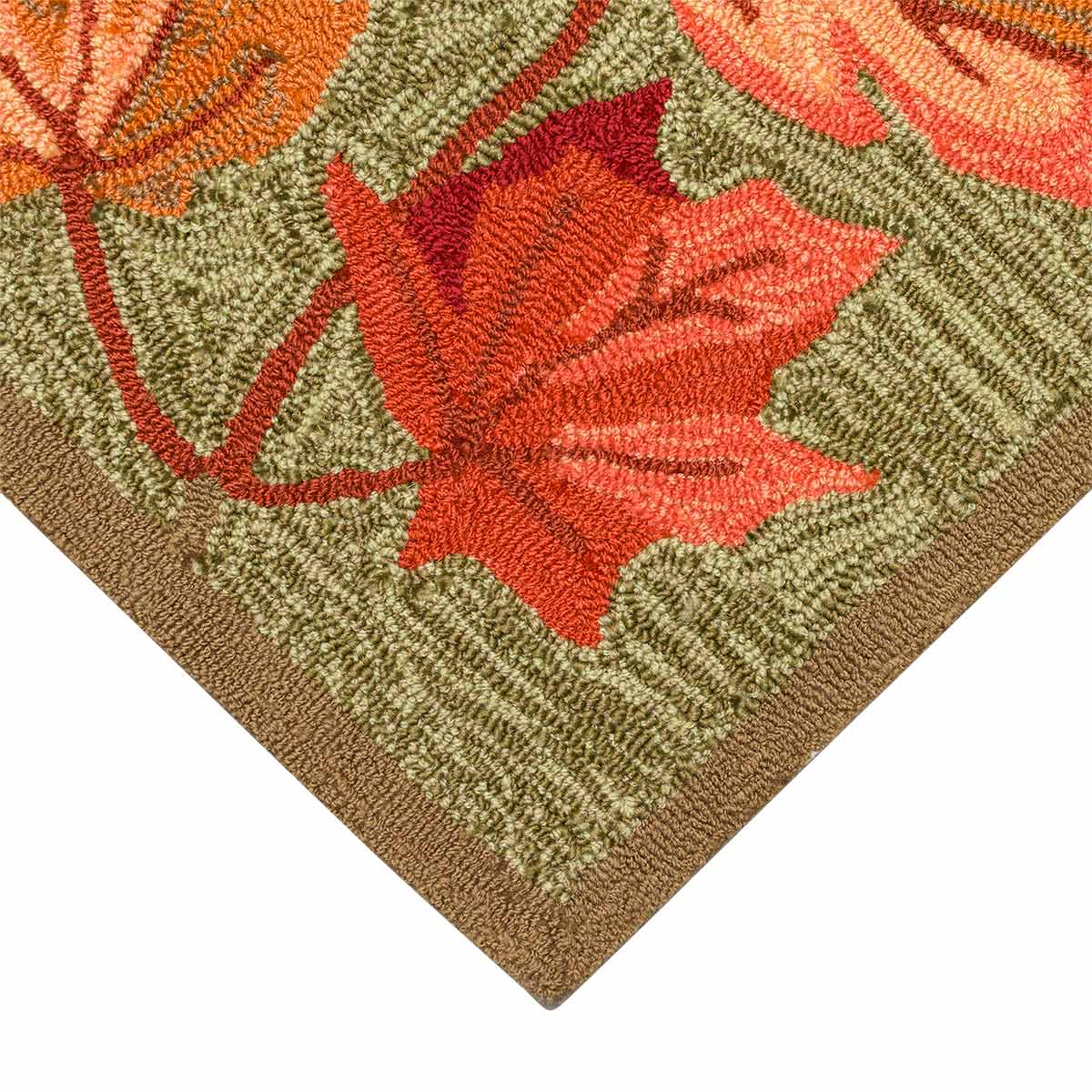 Autumn Leaves Moss Indoor/Outdoor Rug - 2 x 8
