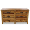 Barnwood Round Leg 6 Drawer Dresser