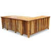 Barnwood Executive Desk with Left Return & Nailheads
