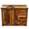 Barnwood Vanity with Carved Tree Design - 36 Inch