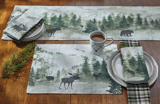 Mystic Forest Moose & Bear Table Linens