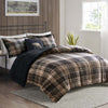 Brown Plaid Sherpa Comforter Collection