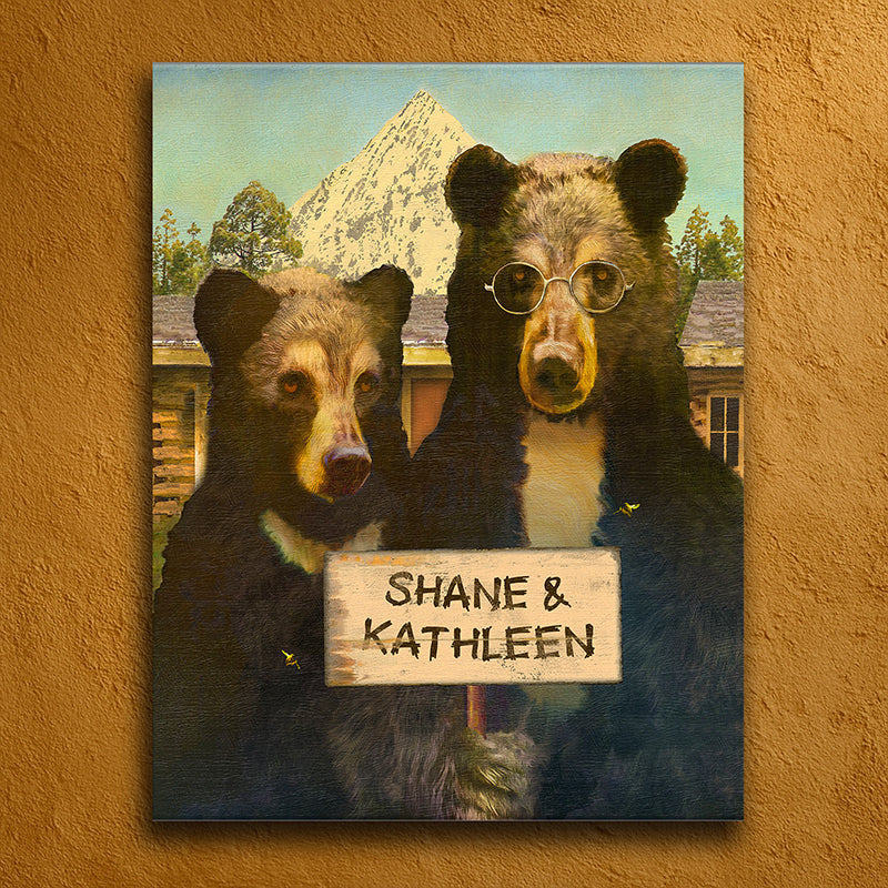Bearly Gothic Personalized Stretched Canvas - Small