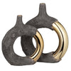 Golden Peak Ceramic Vases - Set of 2