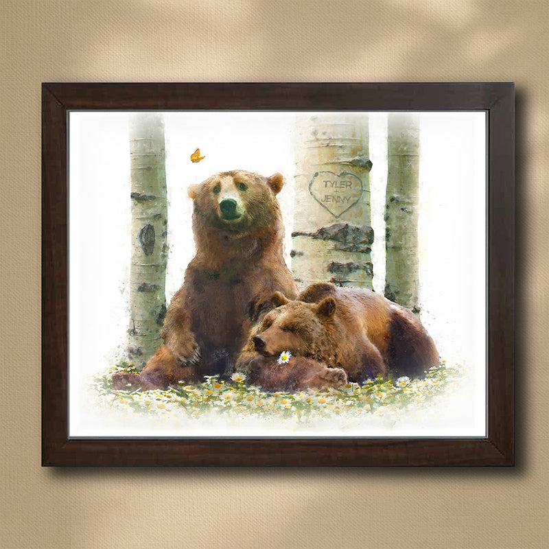 Bear Love Personalized Framed Print