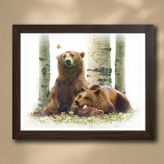 Bear Love Personalized Framed Print