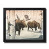 Birch Winter Moose Couple Personalized Framed Print
