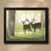 Personalized Whitetail Deer Framed Print - Spring