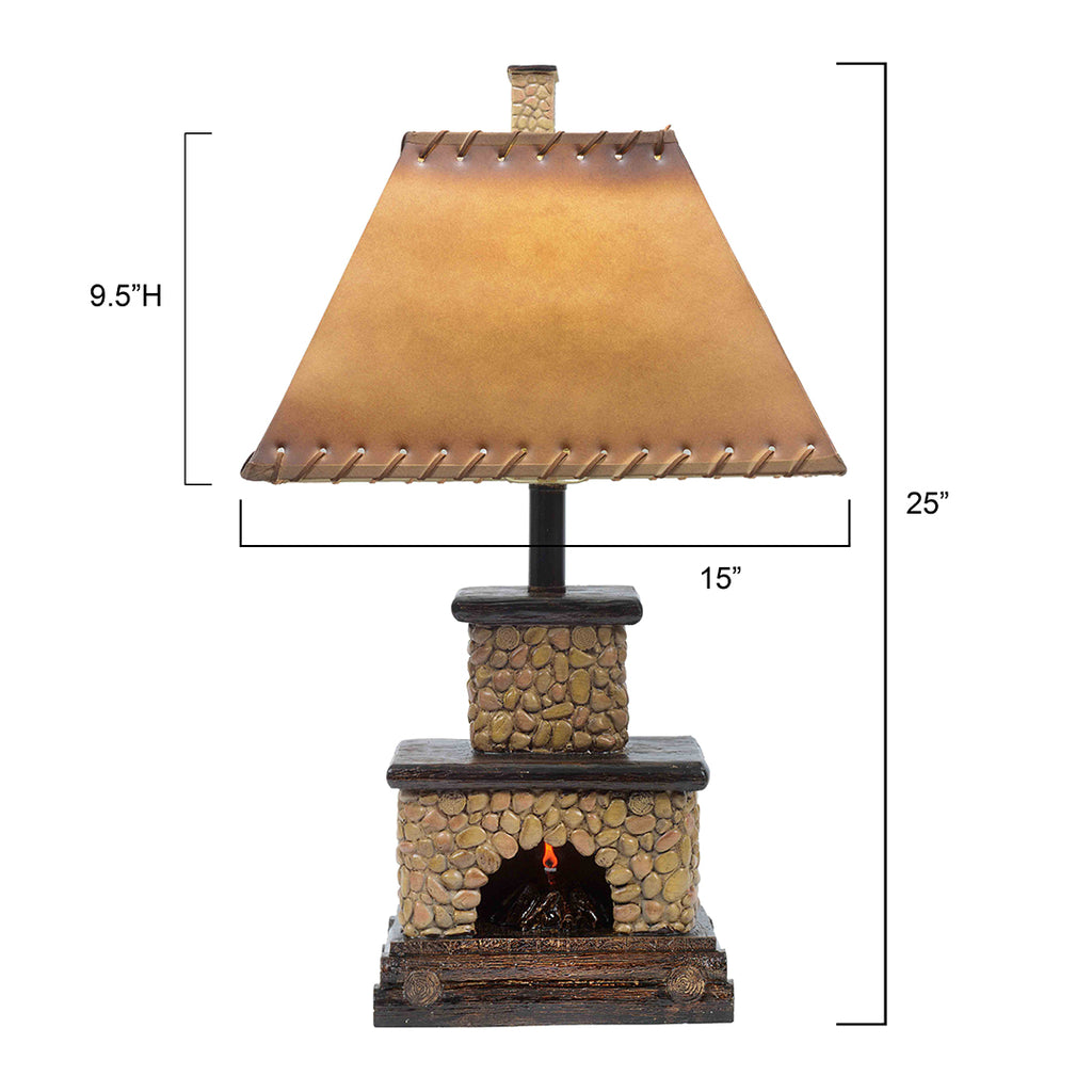 Stone Fireplace Lamp
