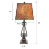 Scroll Metal Table Lamp w/ Western Shade