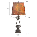 Scroll Metal Table Lamp w/ Western Shade