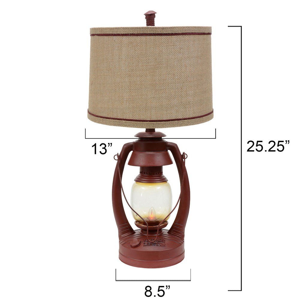 Vintage Red Lantern Table Lamp