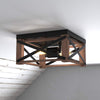 Anadarko Wood Cage Flush Mount Ceiling Light
