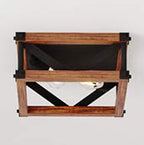 Lubbock Open Wood Cage Flush Mount Ceiling Light - OVERSTOCK