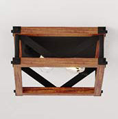 Lubbock Open Wood Cage Flush Mount Ceiling Light - OVERSTOCK