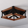 Lubbock Open Wood Cage Flush Mount Ceiling Light - OVERSTOCK