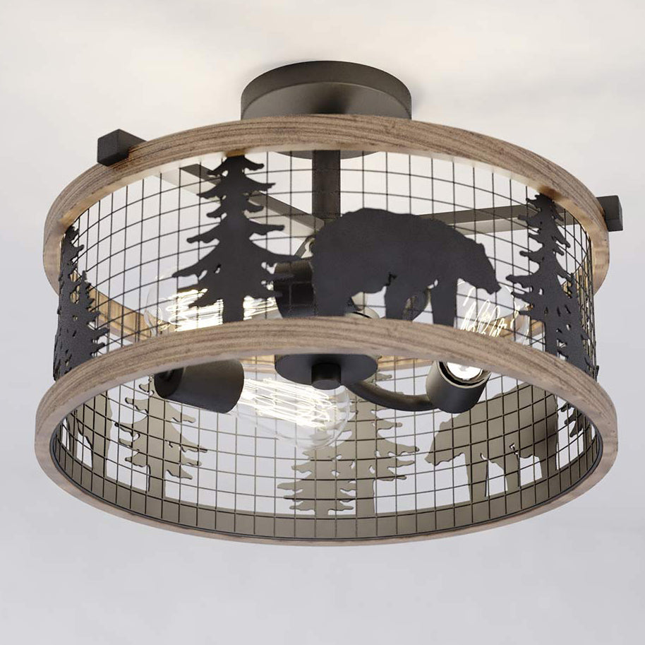 Bear Horizon Semi-Flush Ceiling Light