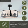 Wildlife Scene Silhouette Pendant Light