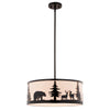 Wildlife Scene Silhouette Ceiling Fan Light