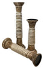 Wooden Ribbed Candle Holder - Set of 3