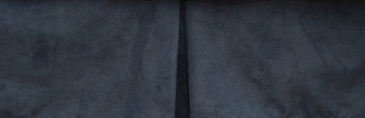 Navy Suede Tailored Bedskirt - Twin