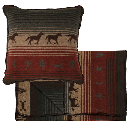 Mustang Canyon III Bed Scarf & Pillow Set - Queen