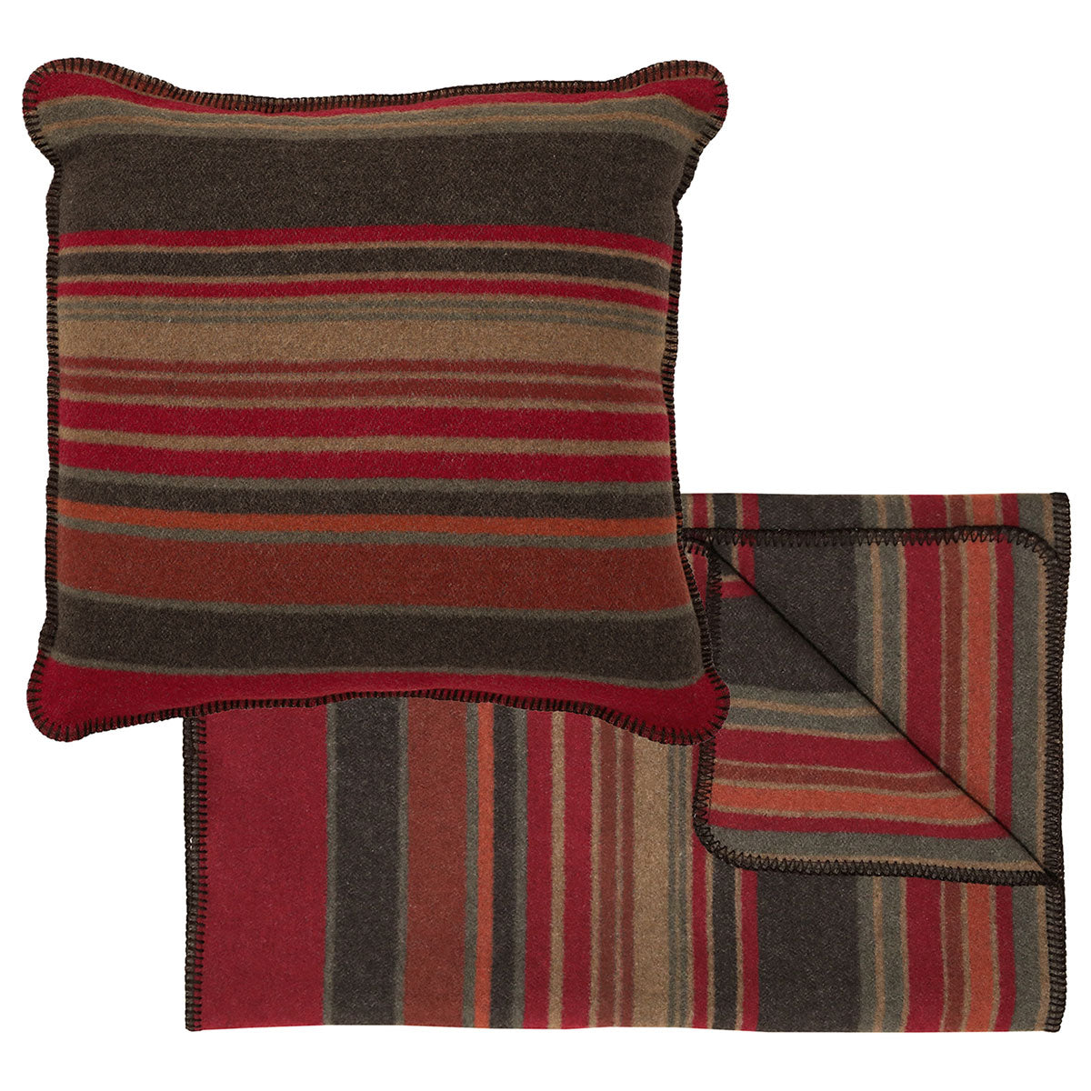 Hudson Garnet Bed Scarf & Pillow Set - Queen