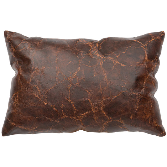 Timberlake Maple Leather Lumbar Pillow - Fabric Back