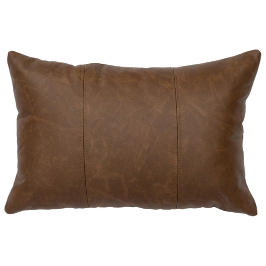 Butte Leather 3-Panel Pillow - Fabric Back