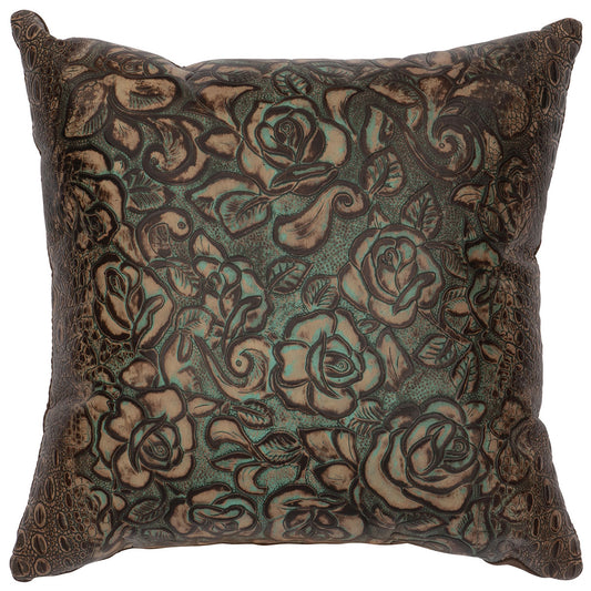 Sundance Leather Square Pillow - Fabric Back