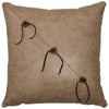 Torque Tan Leather & Antler Button Square Pillow - Leather Back