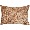 Speckled Light Brown Leather Lumbar Pillow - Leather Back
