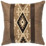 Mountain Storm & Mushroom Faux Leather Square Pillow